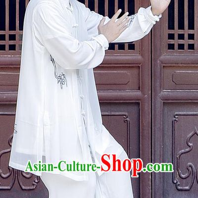 Chinese Martial Arts Costumes Tai Chi Training White Uniform Top Competition Three Pieces Outfit