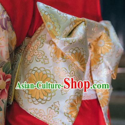 Japanese Kimono Waistband Traditional Clothing Obi Belt Handmade Brocade Corset