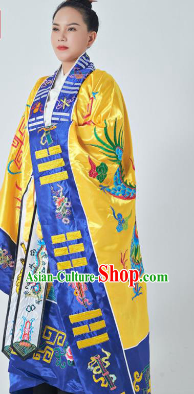 Chinese Handmade Yellow Taoist Robe Embroidered Dragon Robe Priest Master Garment Traditional Taoism Frock Chinese Handmade Yellow Taoist Robe Embroidered Dragon Robe Priest Master Garment Traditional Taoism Frock