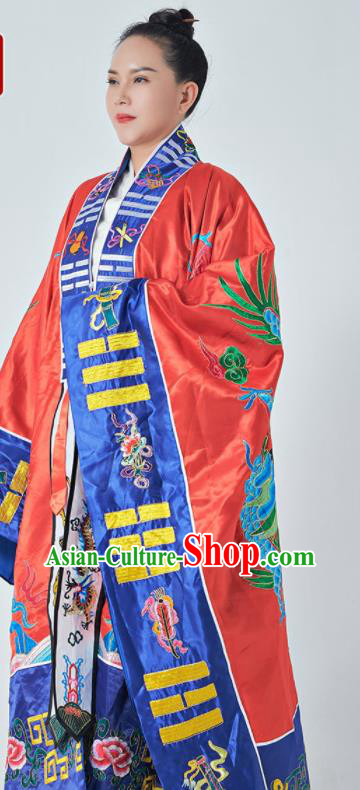Chinese Embroidered Dragon Robe Priest Master Garment Traditional Taoism Frock Handmade Red Taoist Robe Chinese Embroidered Dragon Robe Priest Master Garment Traditional Taoism Frock Handmade Red Taoist Robe