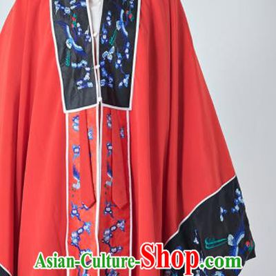 Chinese Taoist Master Costume Traditional Embroidered Red Priest Frock Taoism Ritual Robe San Qing Garment