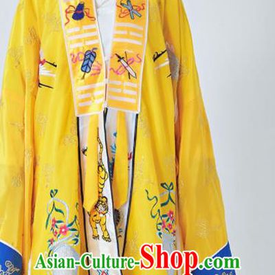 Chinese Taoism Master Garment Wudang Taoist Costume Embroidered Phoenix Yellow Robe Traditional Daoism Priest Frock