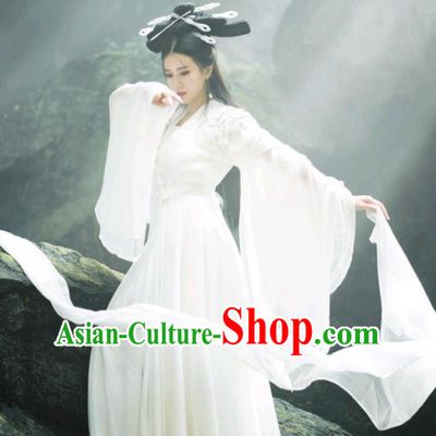 China Ancient Fairy White Dress Clothing Film A Chinese Ghost Story Nie Xiap Qian Garment Costumes