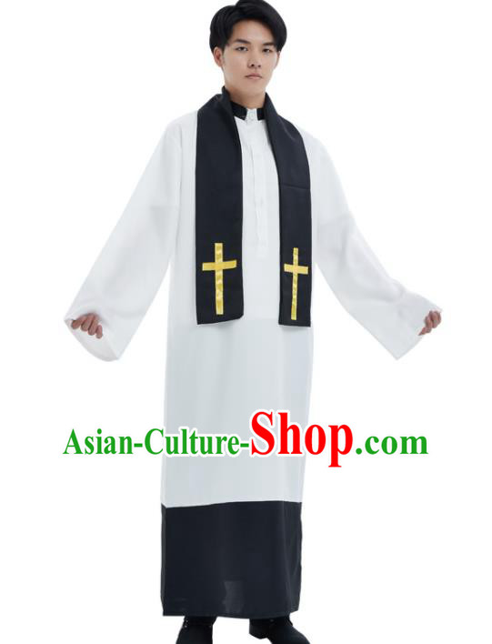Top Fancy Ball Pastor White Clothing Halloween Cosplay Costumes Top Fancy Ball Pastor White Clothing Halloween Cosplay Costumes