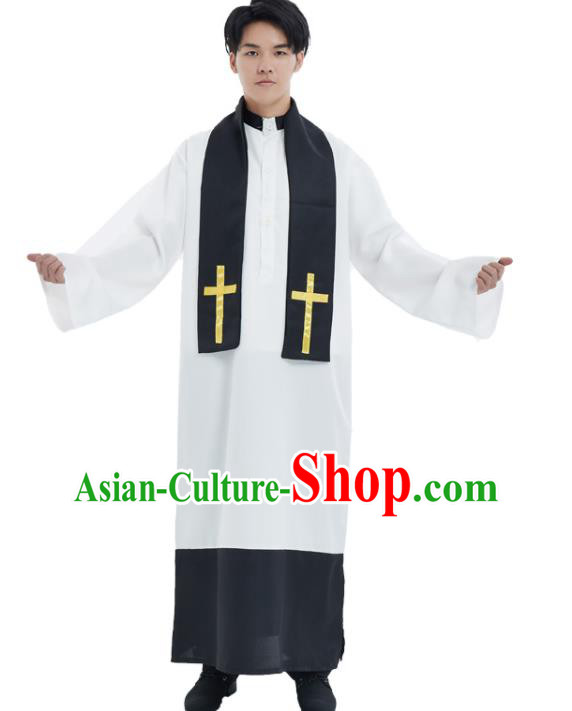 Top Fancy Ball Pastor White Clothing Halloween Cosplay Costumes Top Fancy Ball Pastor White Clothing Halloween Cosplay Costumes