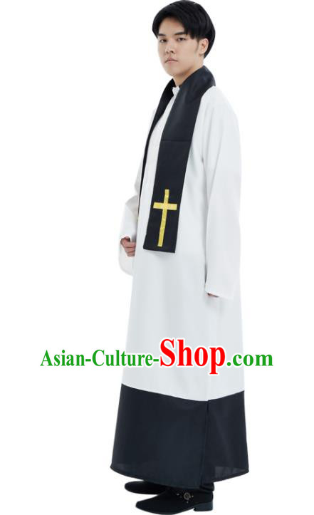 Top Fancy Ball Pastor White Clothing Halloween Cosplay Costumes Top Fancy Ball Pastor White Clothing Halloween Cosplay Costumes