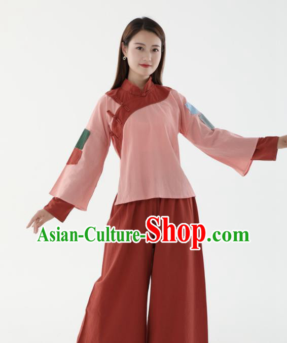 Chinese Ancient Poor Lady Garment Costumes Cosplay Village Girl Pink Outfit Chinese Ancient Poor Lady Garment Costumes Cosplay Village Girl Pink Outfit