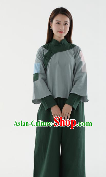 Chinese Cosplay Village Girl Green Outfit Ancient Poor Lady Garment Costumes Chinese Cosplay Village Girl Green Outfit Ancient Poor Lady Garment Costumes