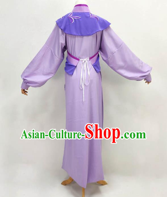 Chinese Shaoxing Opera Clothing Peking Opera Garment Costume Ancient Manservant Purple Outfit Chinese Shaoxing Opera Clothing Peking Opera Garment Costume Ancient Manservant Purple Outfit