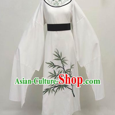 Chinese Ancient Scholar White Robe Shaoxing Opera Young Man Clothing Peking Opera Xiaosheng Garment Costume