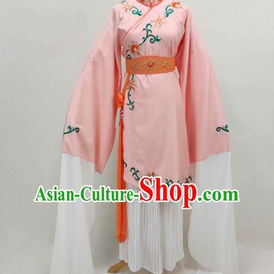 Chinese Peking Opera Diva Garment Costume Ancient Rich Lady Pink Dress Shaoxing Opera Actress Clothing