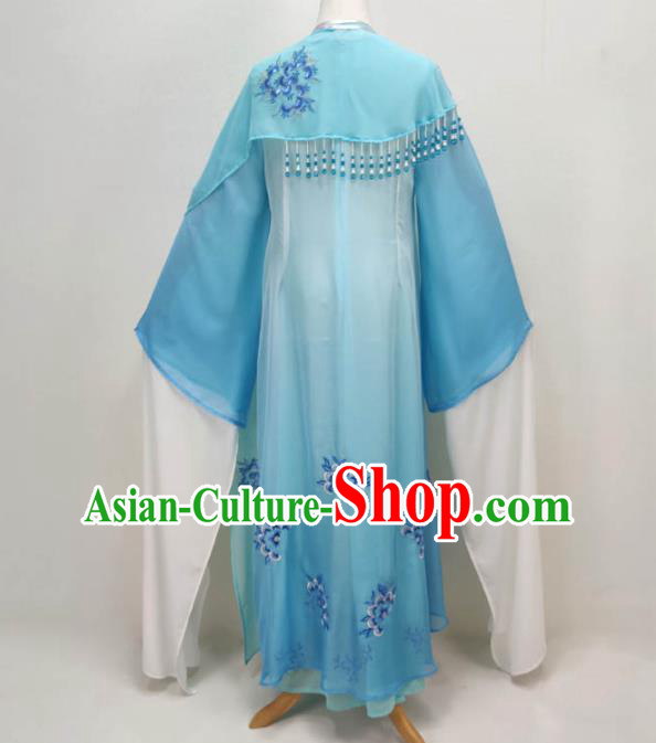 Chinese Shaoxing Opera Princess Clothing Peking Opera Diva Garment Costume Ancient Goddess Blue Dress Chinese Shaoxing Opera Princess Clothing Peking Opera Diva Garment Costume Ancient Goddess Blue Dress