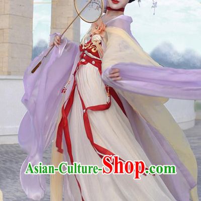 Chinese Ancient Moon Goddess Clothing Drama Journey to the West Chang E Dress Tang Dynasty Beauty Costumes