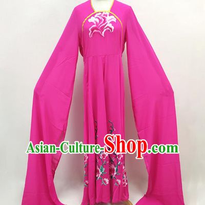 Chinese Ancient Servant Girl Costume Beijing Opera Diva Water Sleeve Magenta Dress Huangmei Opera Palace Lady Clothing