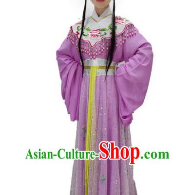 Chinese Shaoxing Opera Princess Clothing Ancient Fairy Costume Beijing Opera Diva Violet Dress