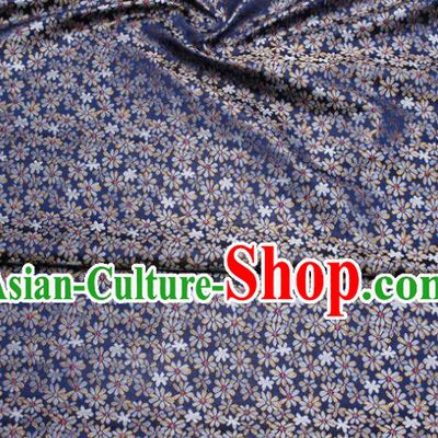 Chinese Classical Fabric Cheongsam Material Dark Blue Brocade Fabric