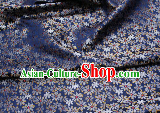 Chinese Classical Fabric Cheongsam Material Dark Blue Brocade Fabric Chinese Classical Fabric Cheongsam Material Dark Blue Brocade Fabric
