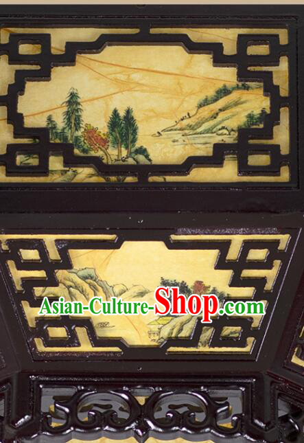 Chinese Traditional Ceiling Lamp Landscape Painting Ceiling Lantern Handmade Rosewood Lantern Chinese Traditional Ceiling Lamp Landscape Painting Ceiling Lantern Handmade Rosewood Lantern