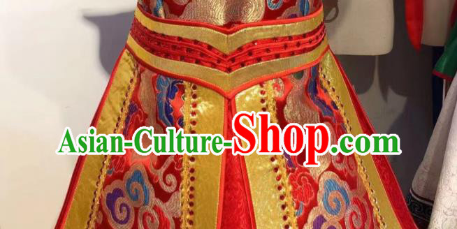 Chinese Mongol Nationality Garment Children Dance Mongolian Dress Folk Dance Costume Chinese Mongol Nationality Garment Children Dance Mongolian Dress Folk Dance Costume