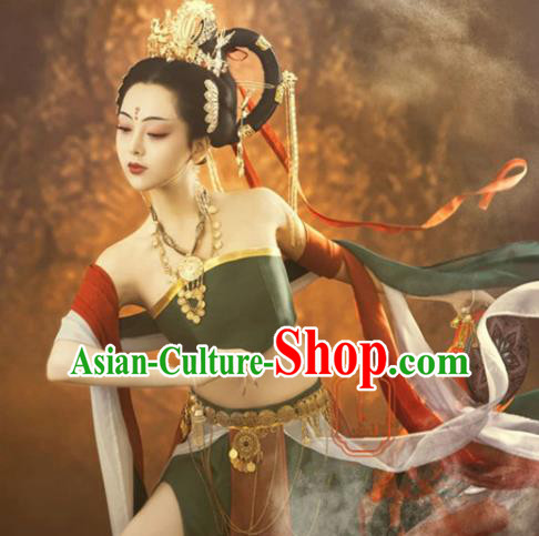 Chinese Dunhuang Flying Apsaras Dance Clothing Ancient Goddess Dress Costume Chinese Dunhuang Flying Apsaras Dance Clothing Ancient Goddess Dress Costume