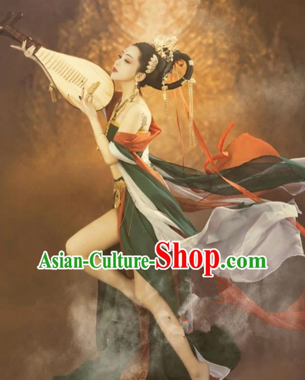 Chinese Dunhuang Flying Apsaras Dance Clothing Ancient Goddess Dress Costume Chinese Dunhuang Flying Apsaras Dance Clothing Ancient Goddess Dress Costume