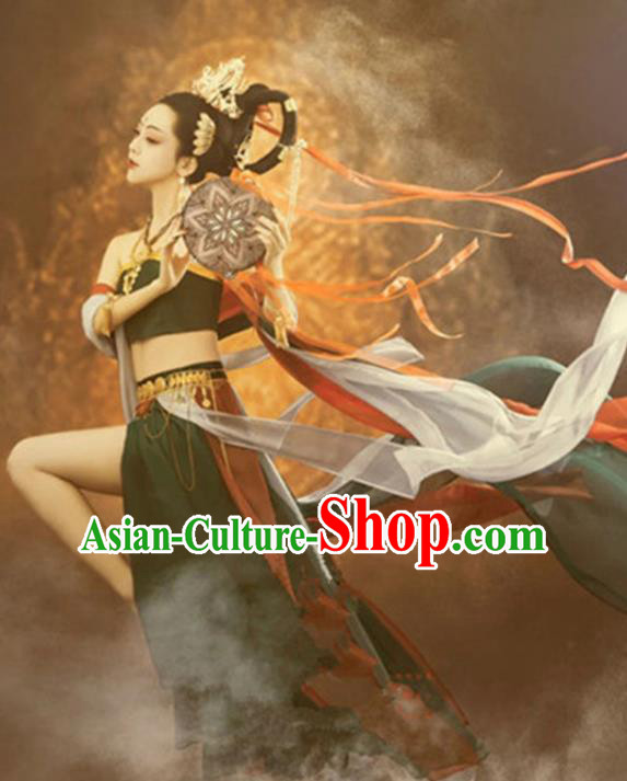 Chinese Dunhuang Flying Apsaras Dance Clothing Ancient Goddess Dress Costume Chinese Dunhuang Flying Apsaras Dance Clothing Ancient Goddess Dress Costume