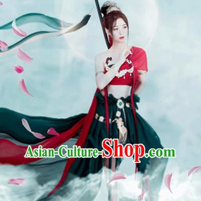 Chinese Ancient Goddess Dress Costume Dunhuang Flying Apsaras Dance Clothing