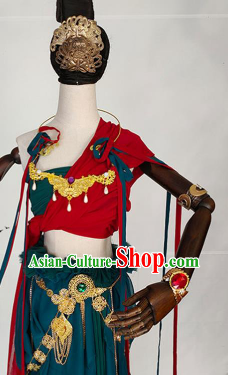 Chinese Ancient Goddess Dress Costume Dunhuang Flying Apsaras Dance Clothing Chinese Ancient Goddess Dress Costume Dunhuang Flying Apsaras Dance Clothing