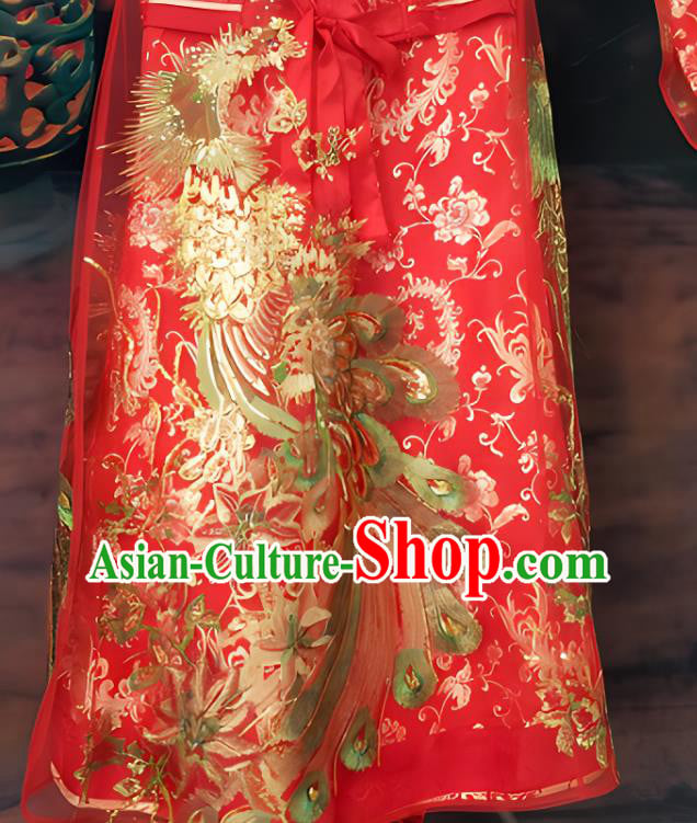 Chinese Wedding Costume Han Dynasty Empress Clothing Ancient Embroidered Red Dress Chinese Wedding Costume Han Dynasty Empress Clothing Ancient Embroidered Red Dress