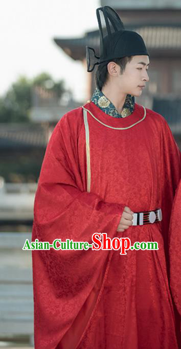 Chinese Song Dynasty Wedding Clothing Ancient Groom Red Robe Traditional Official Costume Chinese Song Dynasty Wedding Clothing Ancient Groom Red Robe Traditional Official Costume