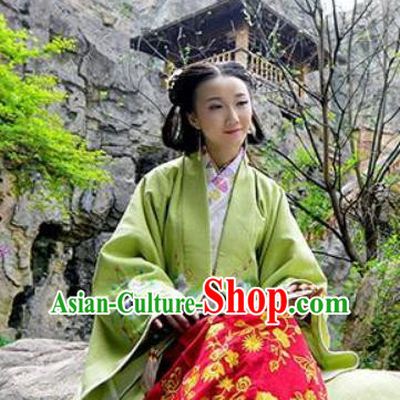 Chinese Ming Dynasty Noble Lady Clothing Traditional TV Series Blue Top and Red Dress Ancient Empress Garment Costumes