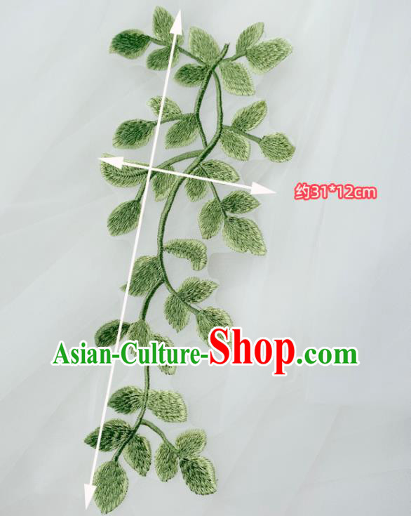 Top Embroidered Green Leaves Patch Garment Tree Branch Accessories Top Embroidered Green Leaves Patch Garment Tree Branch Accessories