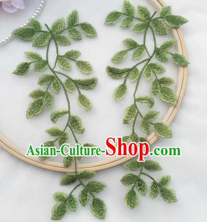 Top Embroidered Green Leaves Patch Garment Tree Branch Accessories Top Embroidered Green Leaves Patch Garment Tree Branch Accessories
