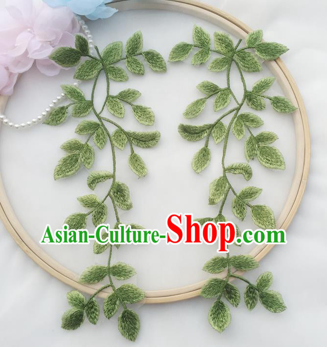 Top Embroidered Green Leaves Patch Garment Tree Branch Accessories Top Embroidered Green Leaves Patch Garment Tree Branch Accessories