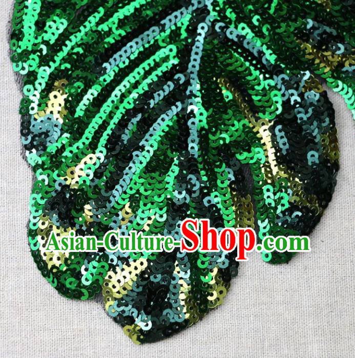 Top Banana Leaf Patch Costume Green Sequins Accessories Top Banana Leaf Patch Costume Green Sequins Accessories