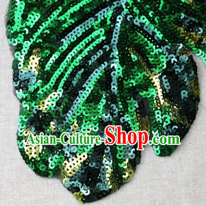 Top Banana Leaf Patch Costume Green Sequins Accessories Top Banana Leaf Patch Costume Green Sequins Accessories