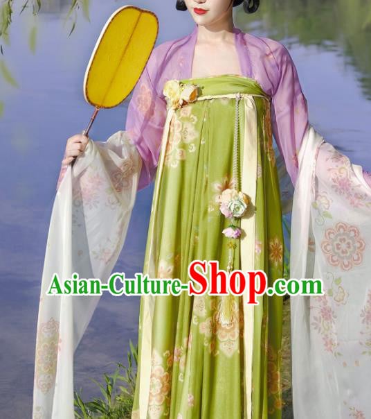 Chinese Tang Dynasty Young Beauty Garment Costumes Traditional Hanfu Ancient Palace Woman Dress Chinese Tang Dynasty Young Beauty Garment Costumes Traditional Hanfu Ancient Palace Woman Dress