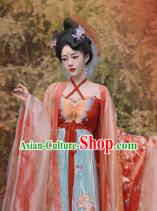 Chinese Traditional Hanfu Dress Tang Dynasty Imperial Concubine Garment Costumes Ancient Palace Beauty Clothing Chinese Traditional Hanfu Dress Tang Dynasty Imperial Concubine Garment Costumes Ancient Palace Beauty Clothing