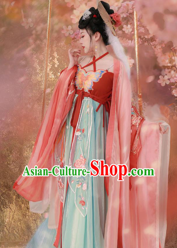 Chinese Traditional Hanfu Dress Tang Dynasty Imperial Concubine Garment Costumes Ancient Palace Beauty Clothing Chinese Traditional Hanfu Dress Tang Dynasty Imperial Concubine Garment Costumes Ancient Palace Beauty Clothing