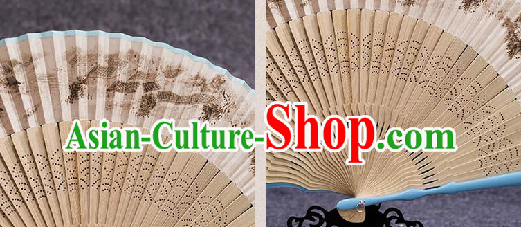 Chinese Handmade Silk Fan Traditional Folding Fans Painting Landscape Fan Chinese Handmade Silk Fan Traditional Folding Fans Painting Landscape Fan