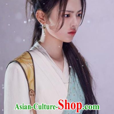 Chinese Ancient Swordswoman Clothing Traditional Young Heroine Dress Wu Xia TV Series Heros Wen Rou Costume