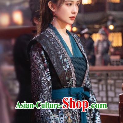 Chinese Traditional Noble Lady Dress Wu Xia TV Series Heros Lei Chun Costume Ancient Swordswoman Clothing
