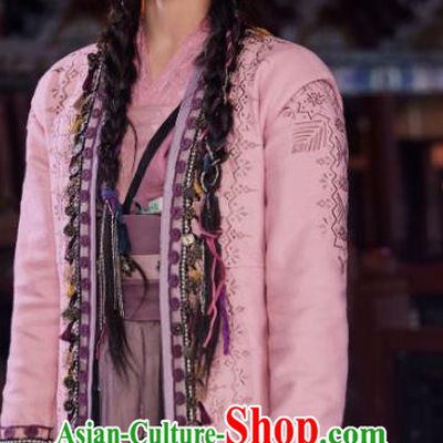 Chinese Ancient Swordswoman Clothing Traditional Female Knight Pink Dress Wu Xia TV Series Heros Wen Rou Costume