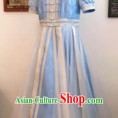 Chinese Ethnic Wedding Dress Mongol Nationality Woman Garment Costume Mongolian Festival Clothing