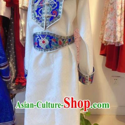 Chinese Ethnic Boy Robe Mongol Nationality Folk Dance Garment Costume Mongolian Festival Clothing