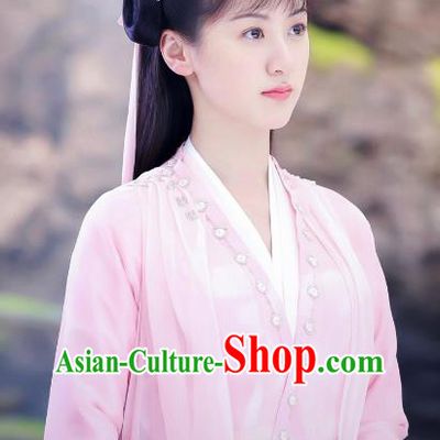 Chinese Traditional Wuxia TV Series Swordswoman Garment Costumes Love and Redemption Chu Xuan Ji Pink Dress Ancient Young Beauty Clothing