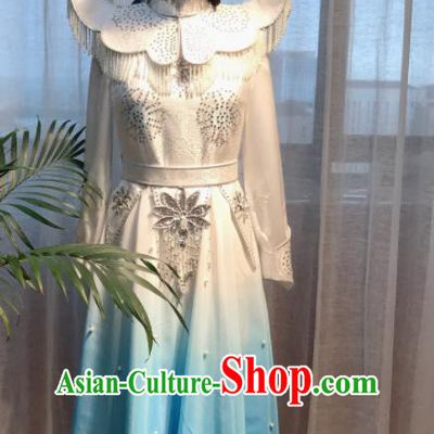 Chinese Mongolian Folk Dance Dress Ethnic Festival Performance Clothing Mongol Nationality Compere Costume