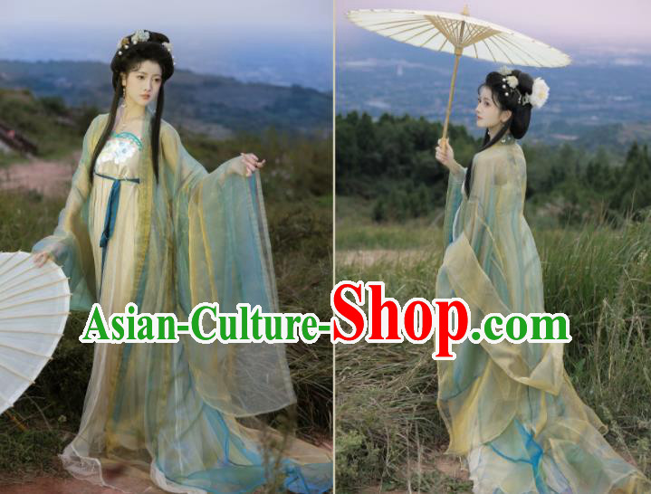 Chinese Ancient Palace Beauty Clothing Tang Dynasty Princess Garment Costumes Traditional Green Hanfu Dresses Chinese Ancient Palace Beauty Clothing Tang Dynasty Princess Garment Costumes Traditional Green Hanfu Dresses