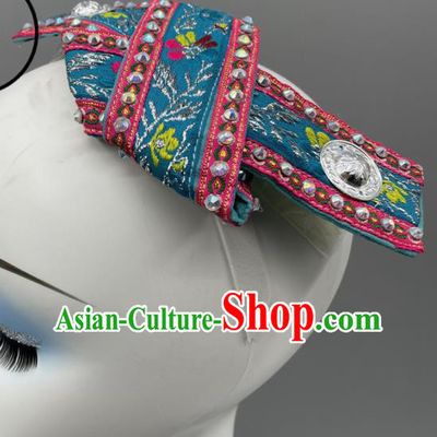 Chinese Miao Nationality Dance Headpiece Ethnic Festival Hair Jewelry Hmong Ethnic Women Headwear