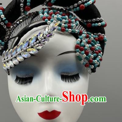 Chinese Ethnic Stage Performance Hair Jewelries Ewenki Minority Women Wig Headwear Evenki Nationality Dance Hairpieces
